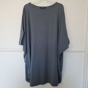 SAGA‎ Made In Italy Tunic Asymmetrical Lagenlook Top One Size Gray Oversize